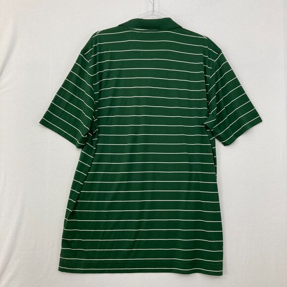 New Cutter & Buck size XL Green White Striped DryTec Michigan State Polo Shirt - Picture 9 of 10